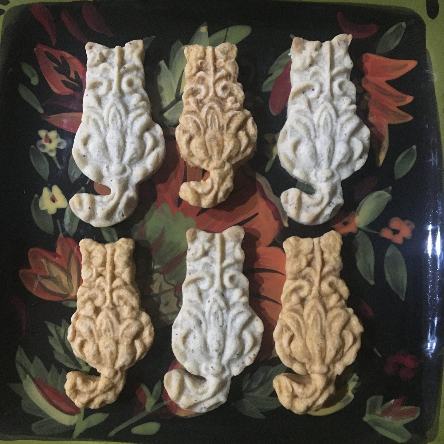1 Dozen 3” Vintage Boho Cat Kitten Cookies Teacakes Springerle Hygge