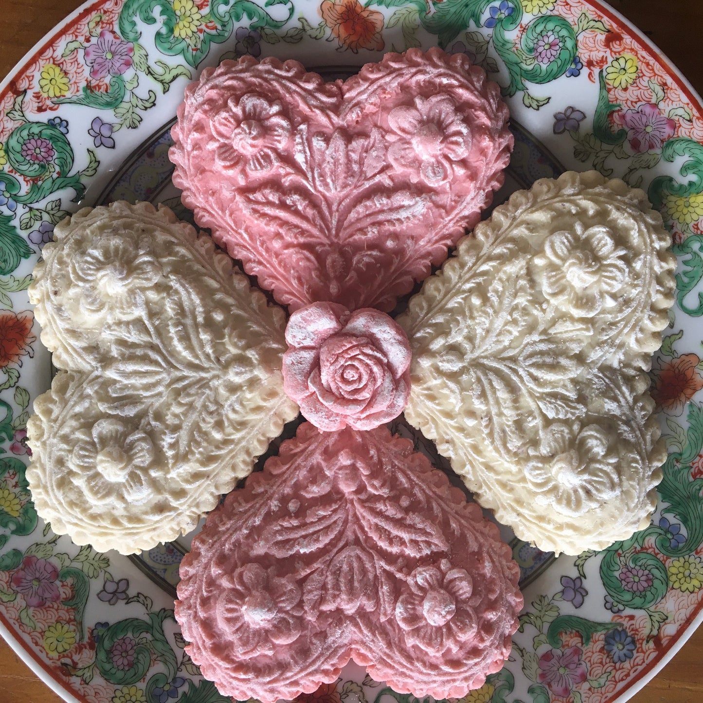 4" Vintage Victorian Heart Southern Tea Cake cookies Bridal Wedding Shower Favors 1 Dozen
