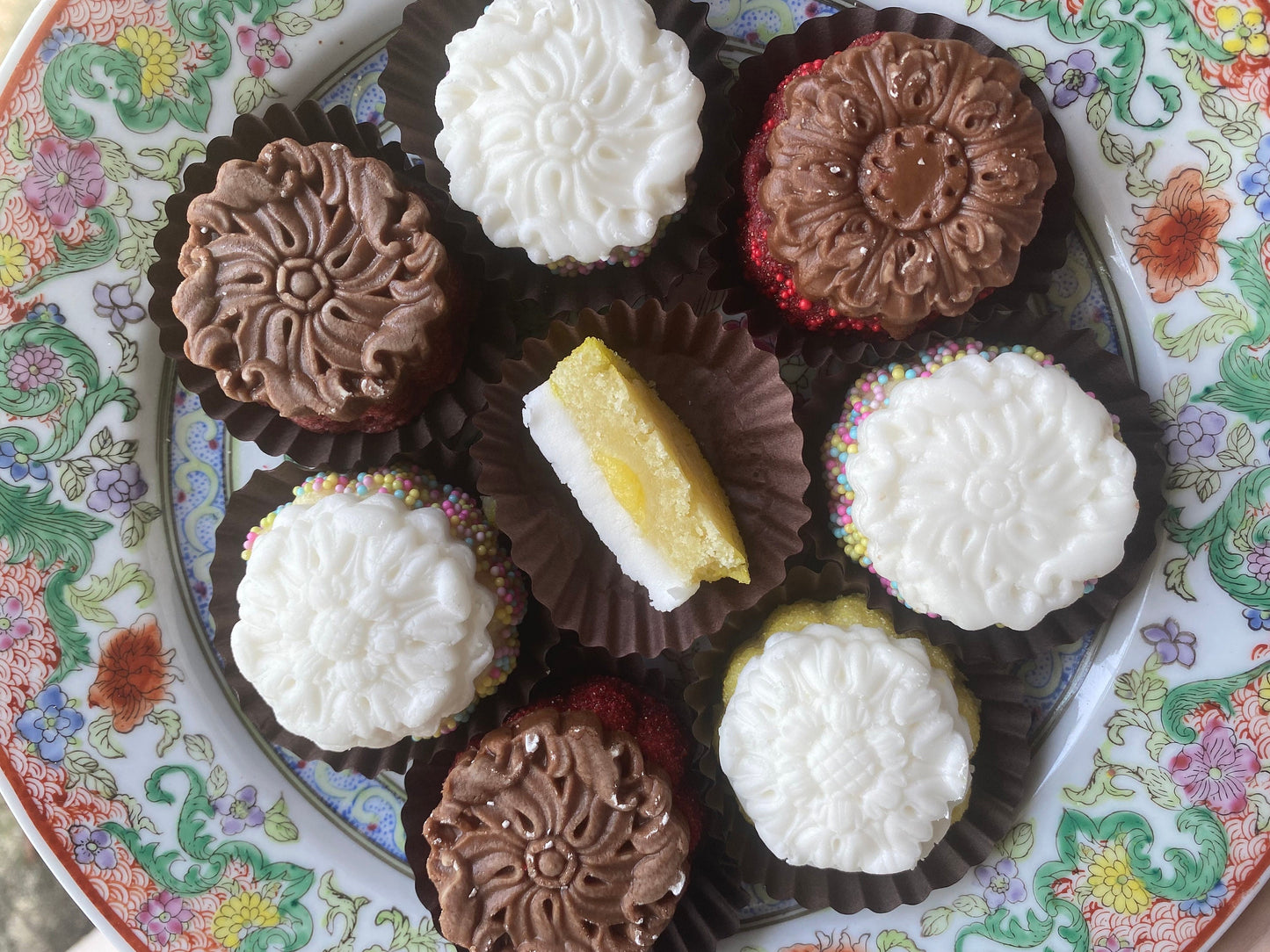 1 Dozen sugar icing topped Red Velvet Christmas, Chocolate brownie Lemon Curd or Pumpkin Spice Cake Cookies