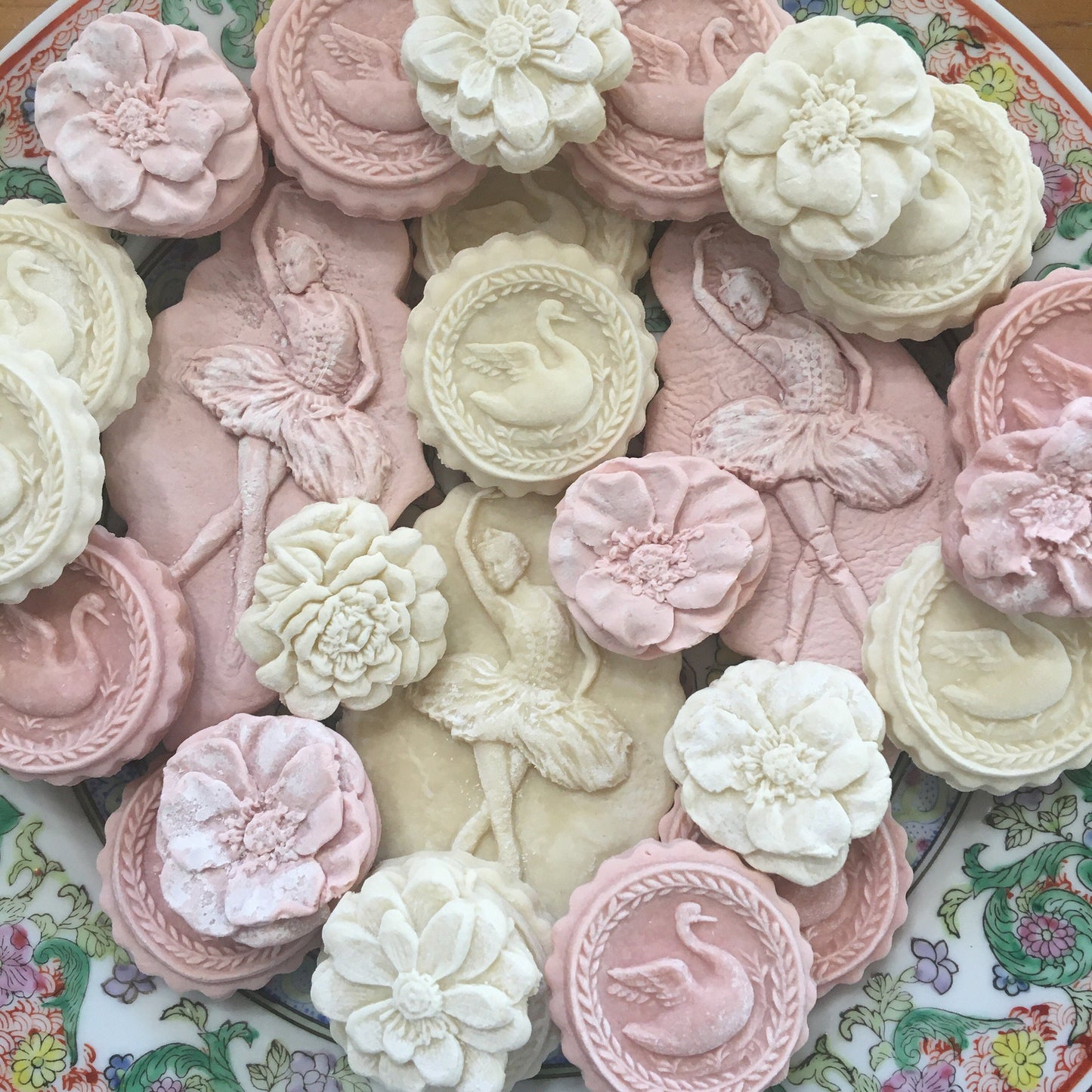 Ballet Dancer with Roses Swan Lake Cookies Tea Cakes Springerle 1 Dozen