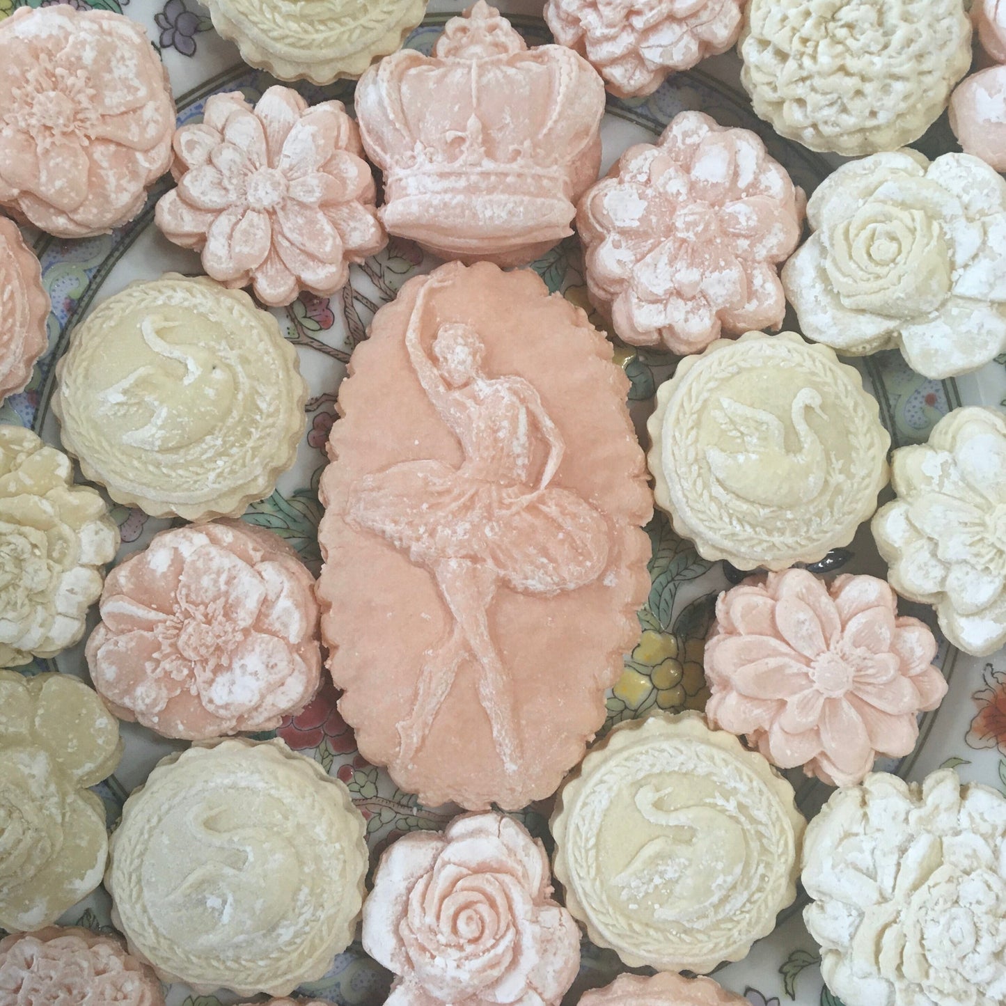 Ballet Dancer with Roses Swan Lake Cookies Tea Cakes Springerle 1 Dozen
