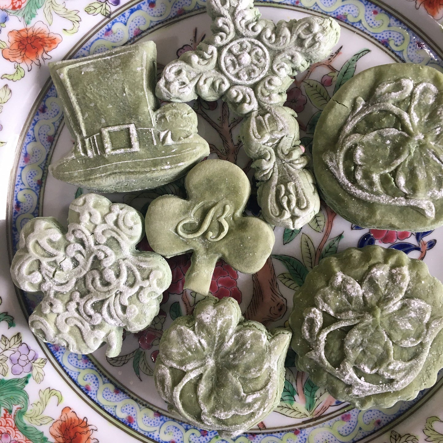 Saint St Patrick’s Day Tea Cakes Soft Springerle Shamrock Leprechaun