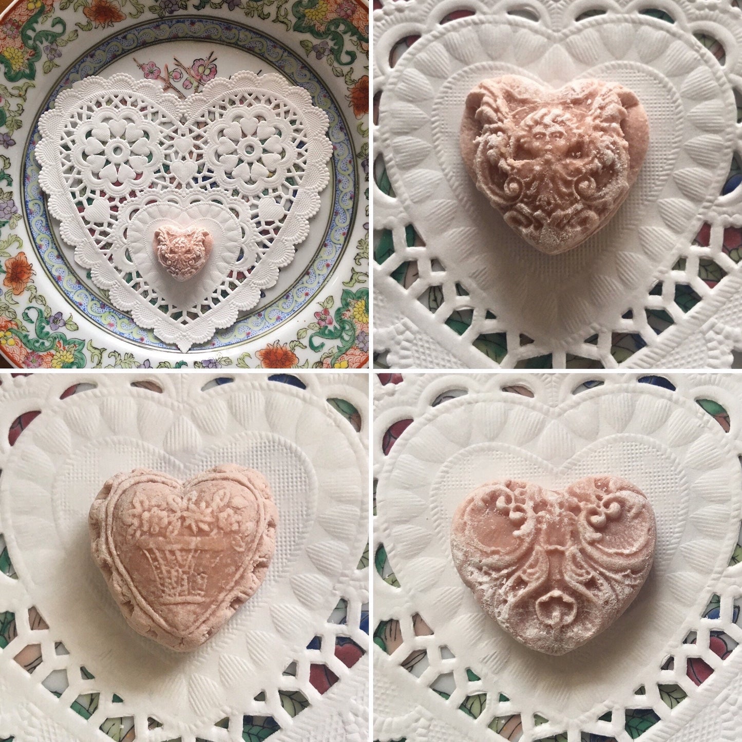 Vintage Victorian Heart Old Fashion Soft Springerle tea cake cookies Wedding Dairy Free Mother’s Day sweets Cookies with Gluten Free Option