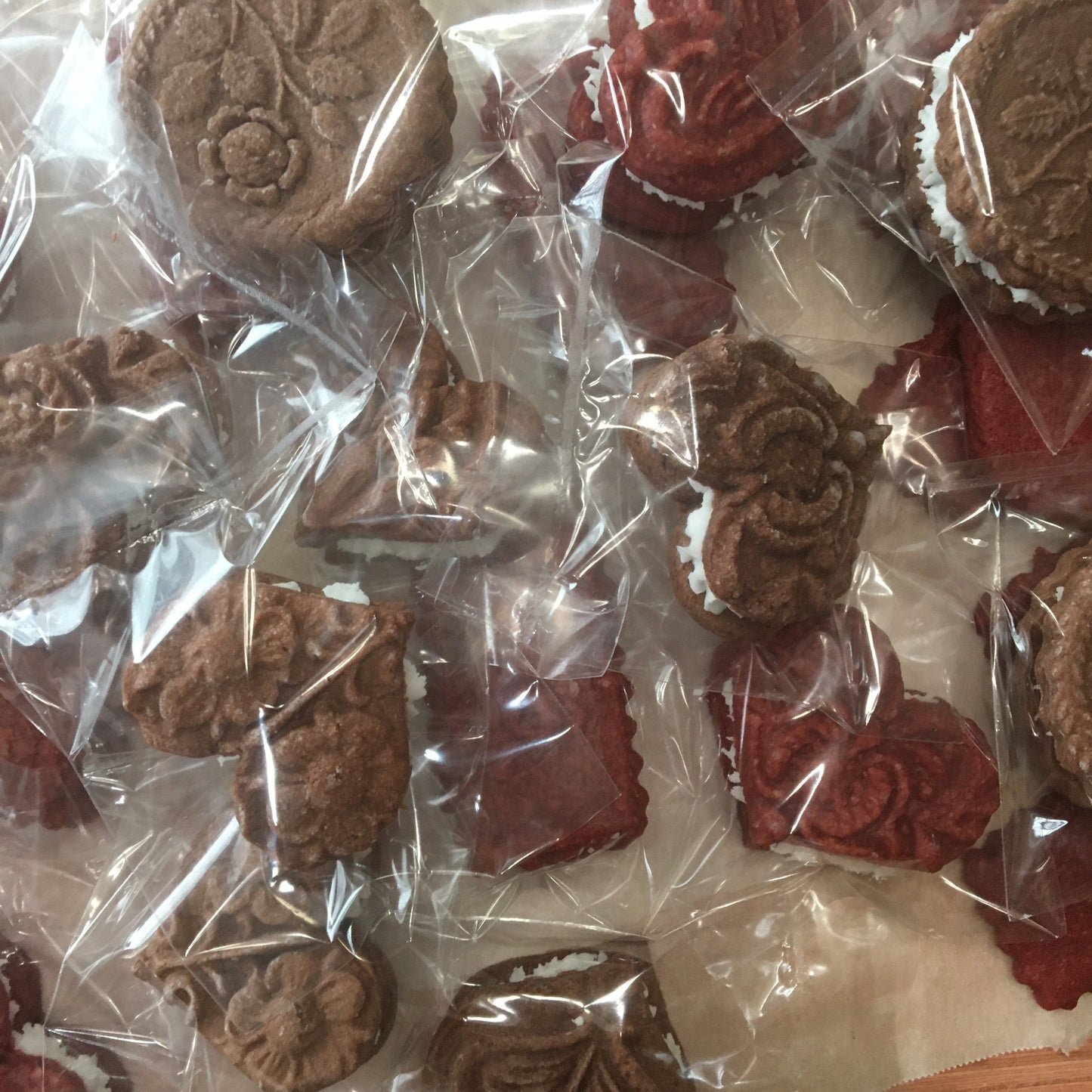1 Dozen sugar icing topped Red Velvet Christmas, Chocolate brownie Lemon Curd or Pumpkin Spice Cake Cookies