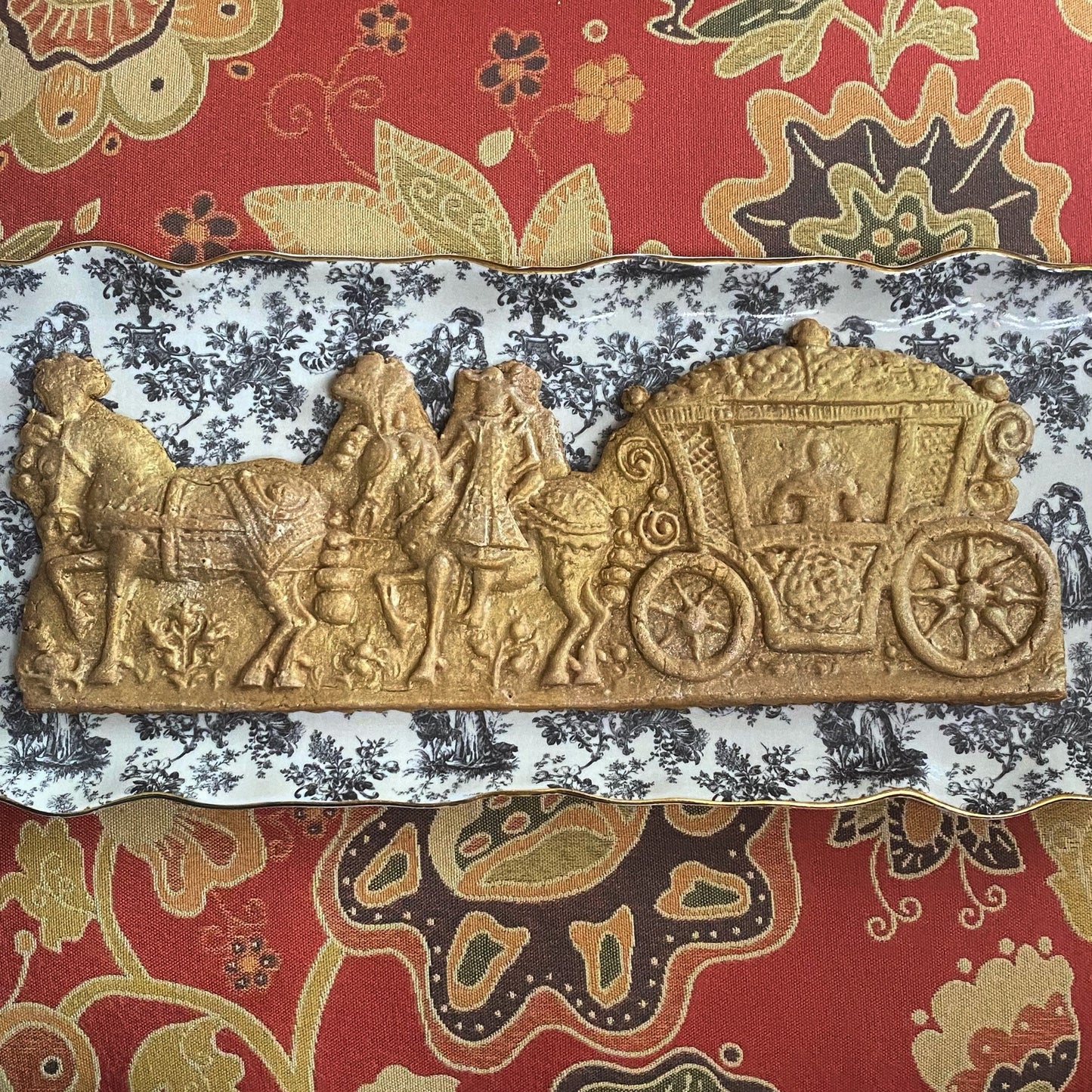 3 Large 4.5”x11.5” Whimsical Princess / Wedding Carriage Gingerbread