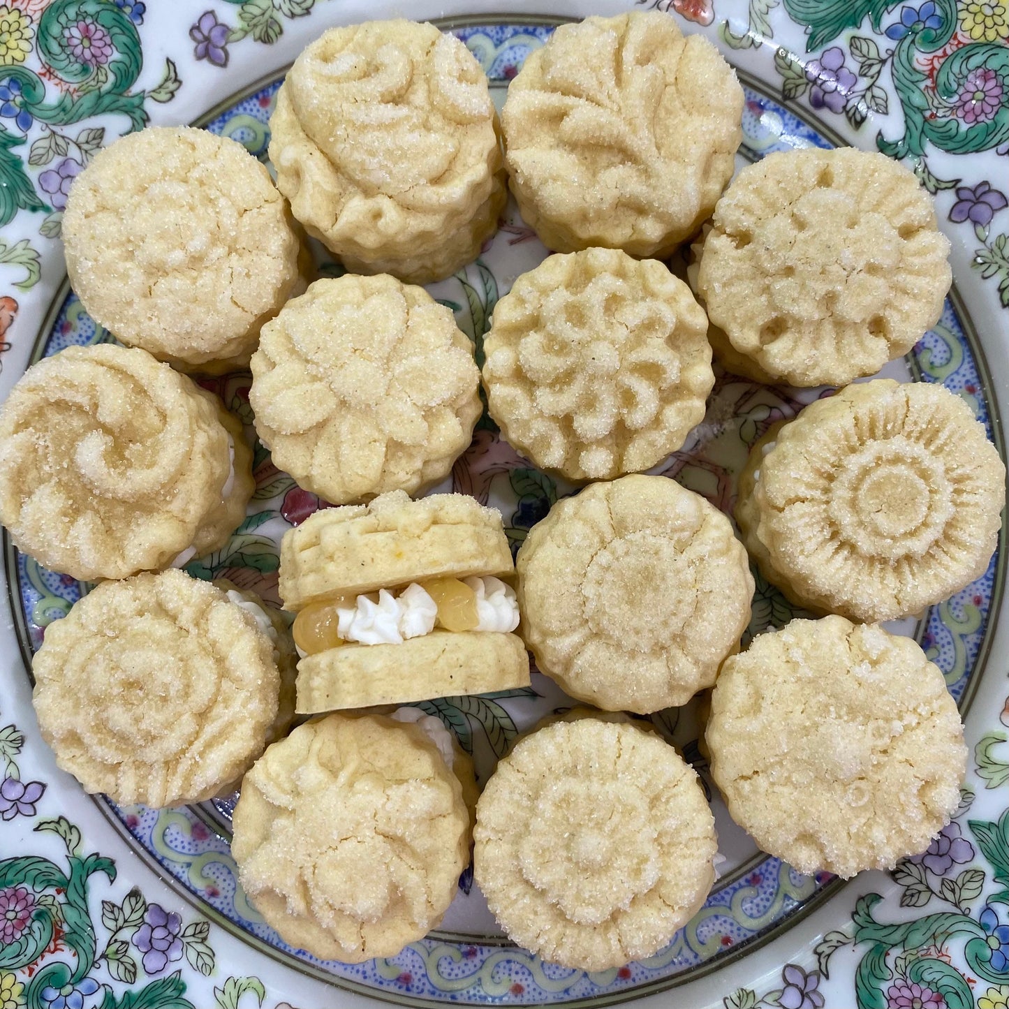 Cherry or Limoncello Sandwich Cookies with Bavarian Filling Cookies. With Gluten Free and Vegan available.