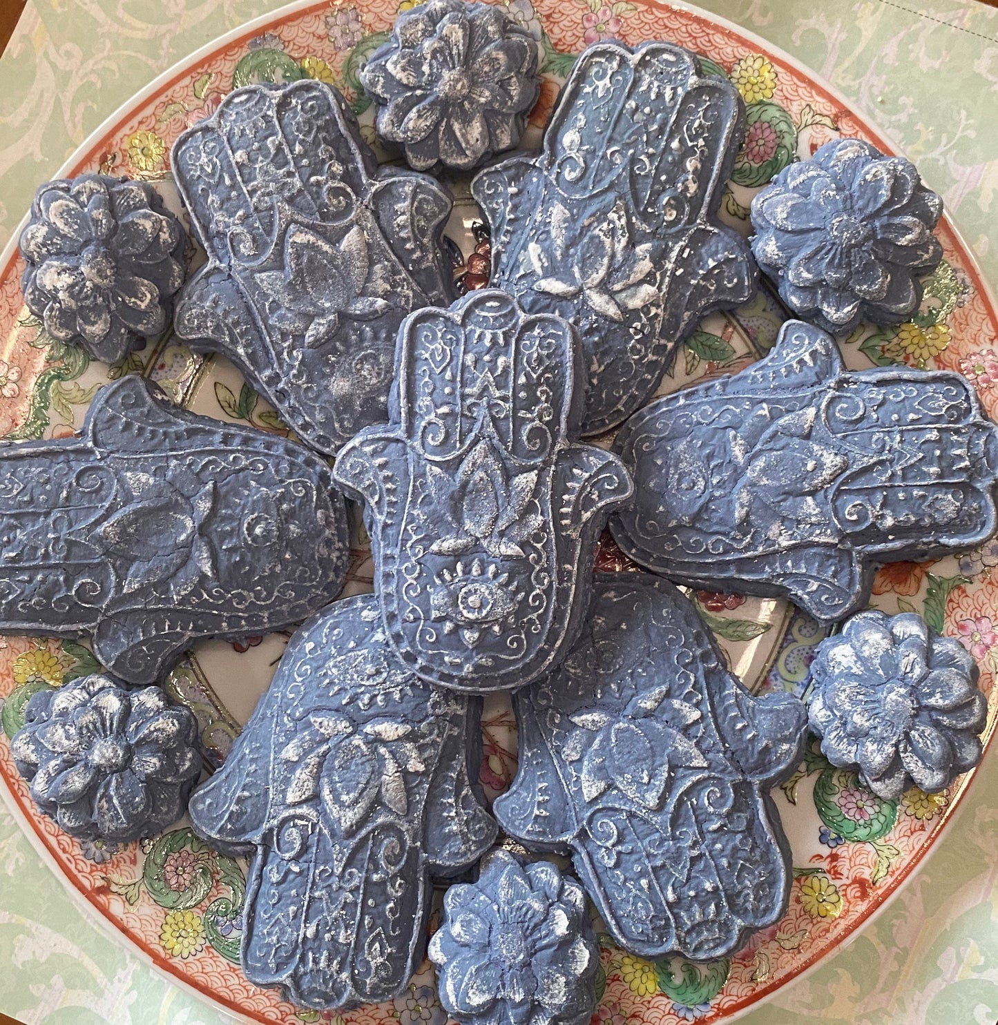 One dozen Hamsa hand and lotus blossom teacakes