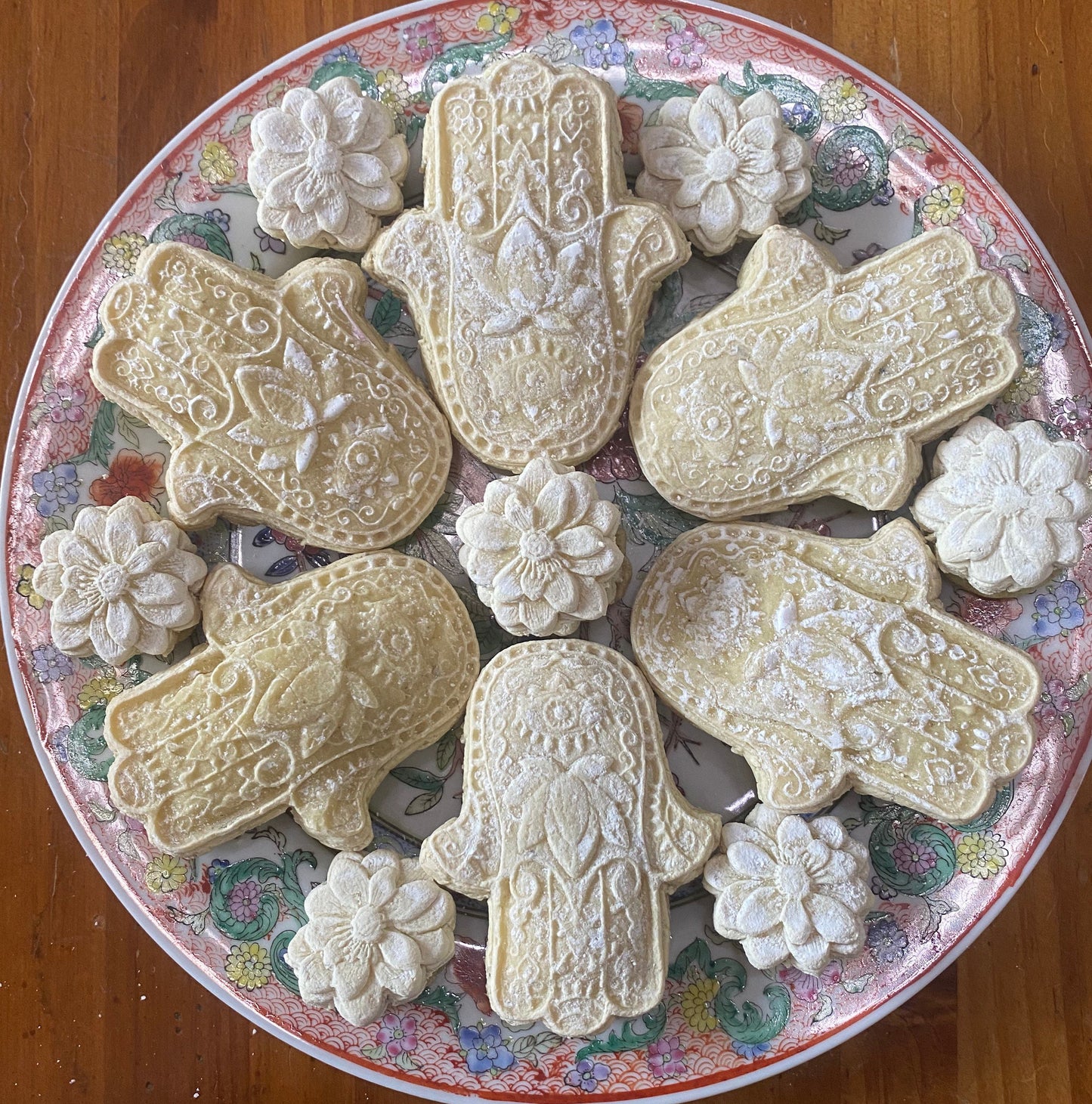 One dozen Hamsa hand and lotus blossom teacakes