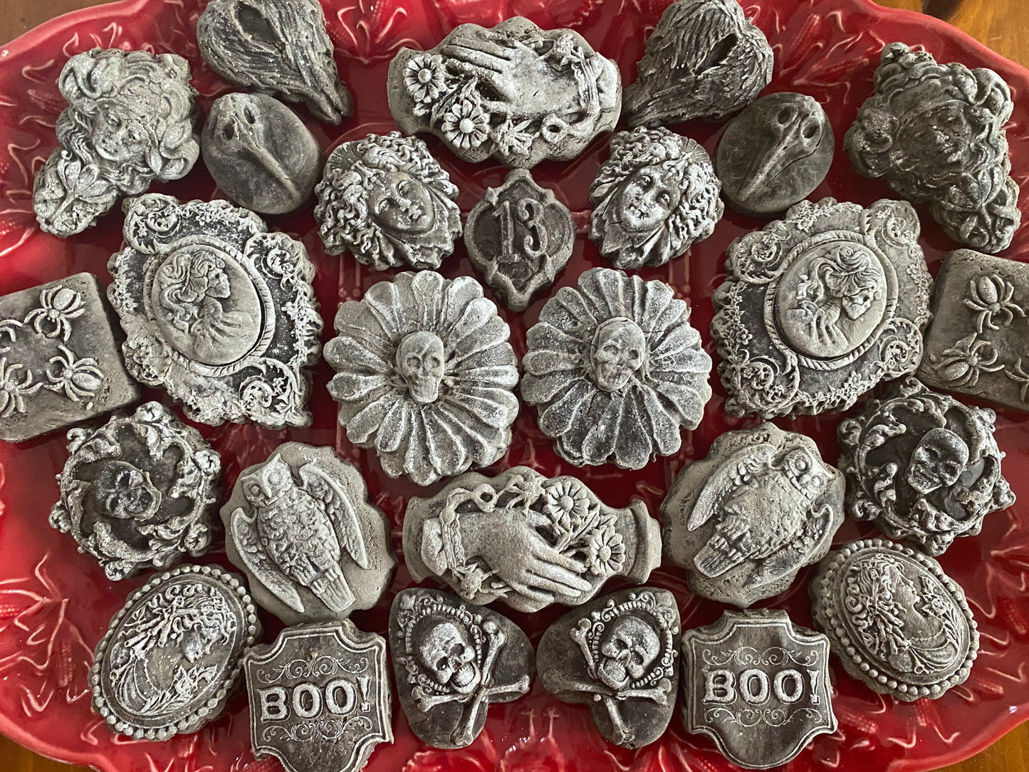 Vintage Victorian Wedding Halloween Chocolate Midnight Brownie Teacakes Valween Romantic Skull Bride casket palque