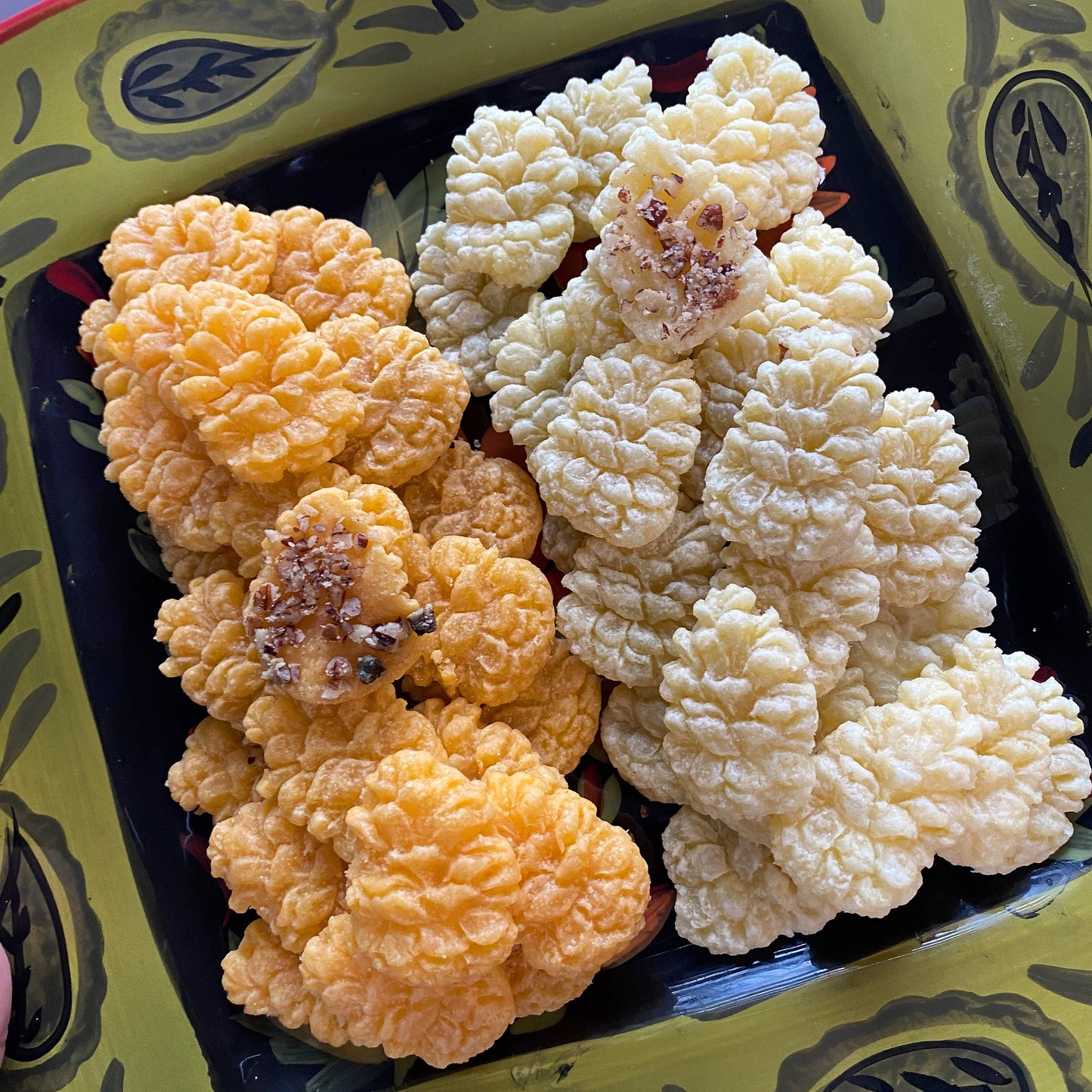 Buttery Soft Cheese Pine Cone bites for Holiday & Winter gatherings, Cheddar Gouda  Pecan Cheese Straws Charcuterie Cocktails Hors D’oeuvres
