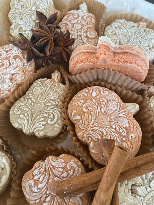 12 count,  3” Vintage Thanksgiving  Pumpkin Spice Gourd Sqash Hygge Cookies Teacakes
