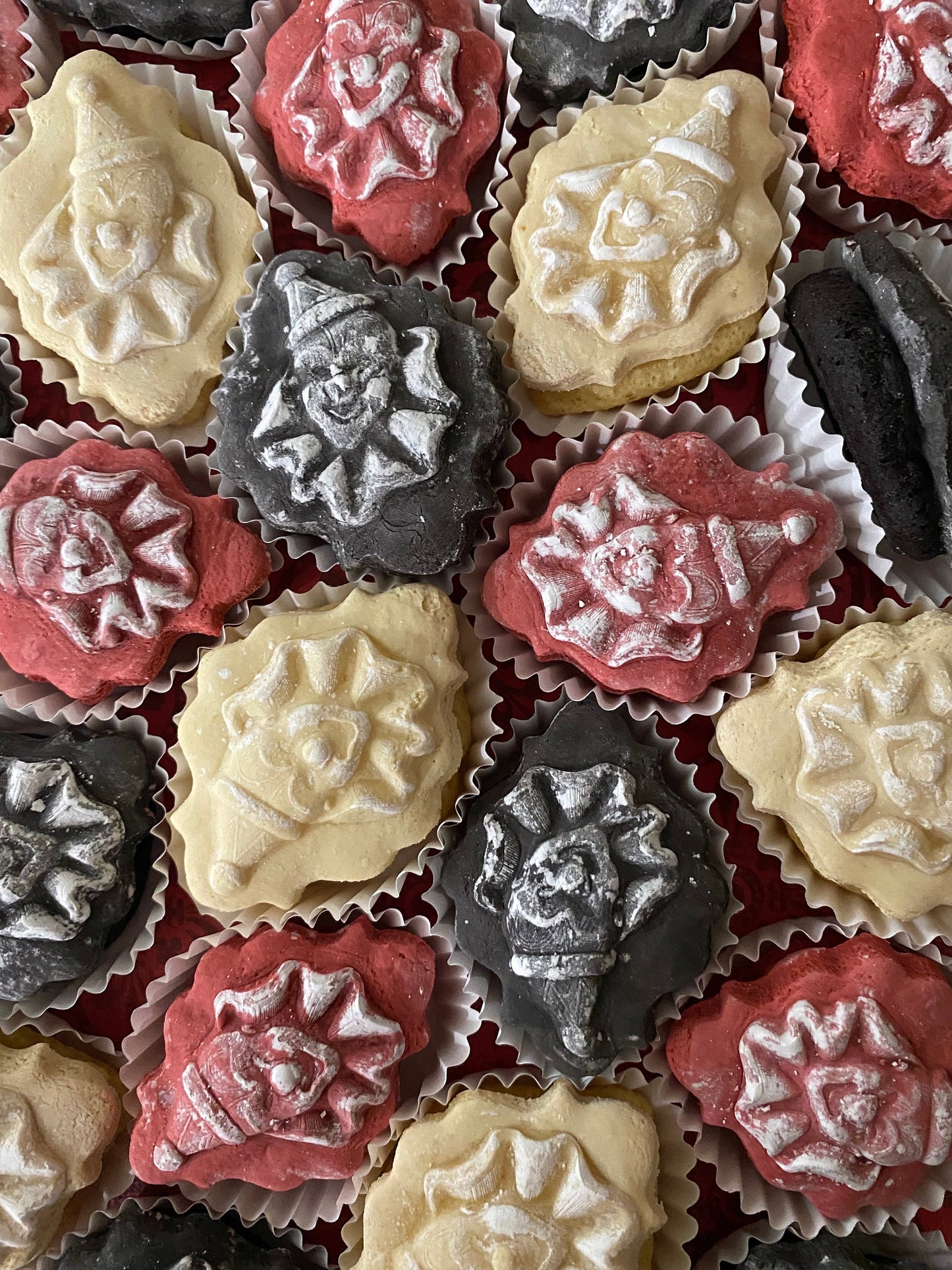 2 Dozen Scary Creepy Awkward Clown Victorian Gothic Steampunk Valentine Halloween Cookies  Teacakes Free Shipping