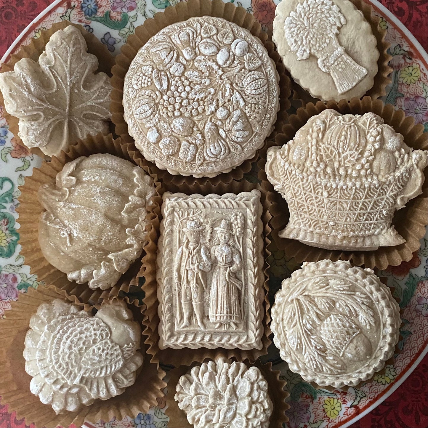 Harvest Autumn Fall Cookies Springerle Teacakes 1 Dozen Dairy Free Pumpkin Apple Spice