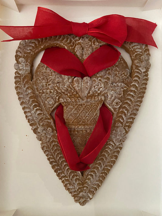 10.5” Christas heart or 18 Vintage Gingerbread Mother’s Day Lebkuchen or Speculaas Vintage Valentine Cookie